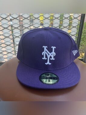 New Era Purple NY Mets Fitted Cap with White Logo